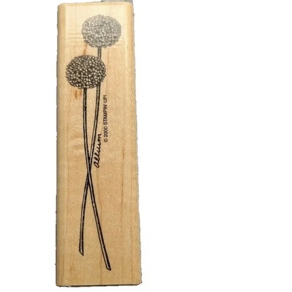 Stampin' Up! Allium Flowers Pair 2000 Rubber Stamp Wood #F55
